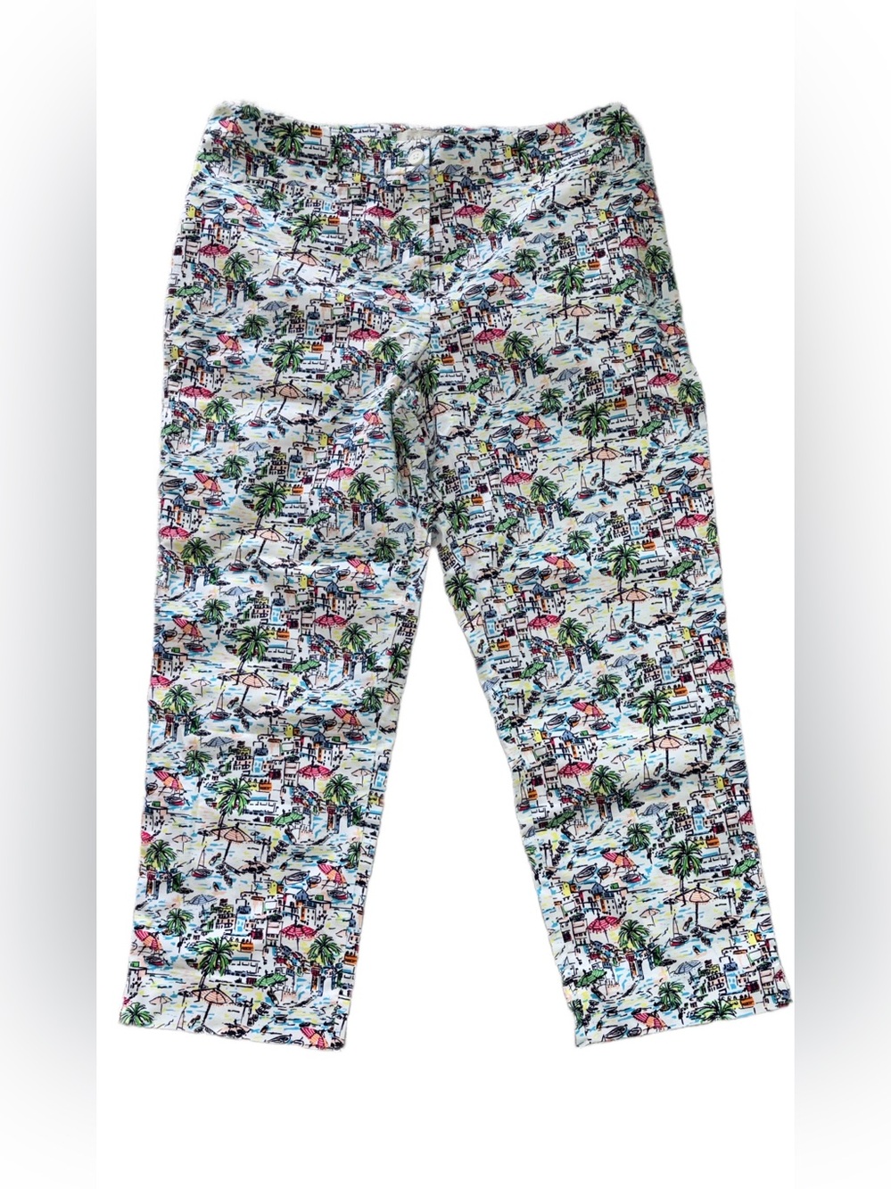 TALBOTS NWOT Very Colorful Riviera Resort Pattern Ladies Pants LIKE NEW Size 14